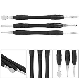 3Pcs Leather Press Rub Tool Dual Tipped Leather Modeling Spoon Carving Tools Set Leather Carft Tools Kit for Sewing Leather Crafting