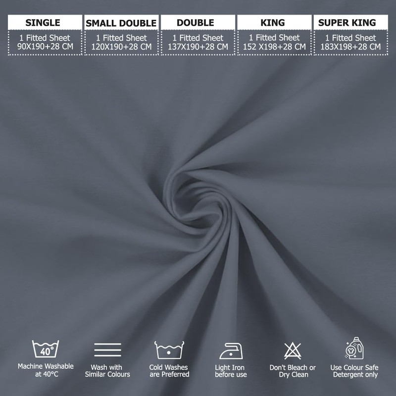 MistyMorning Fitted Sheet, Soft & Premium quality Bedding & Linen,