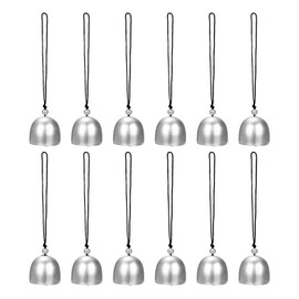 M METERXITY 12-Pack Hanging Bells, Small Decorative Bells Wind Chimes Vintage Bell Jingle Bells for Christmas/Home/Window/Door/Garden Decor, Hanging Bell Pendant [Silver, Black]