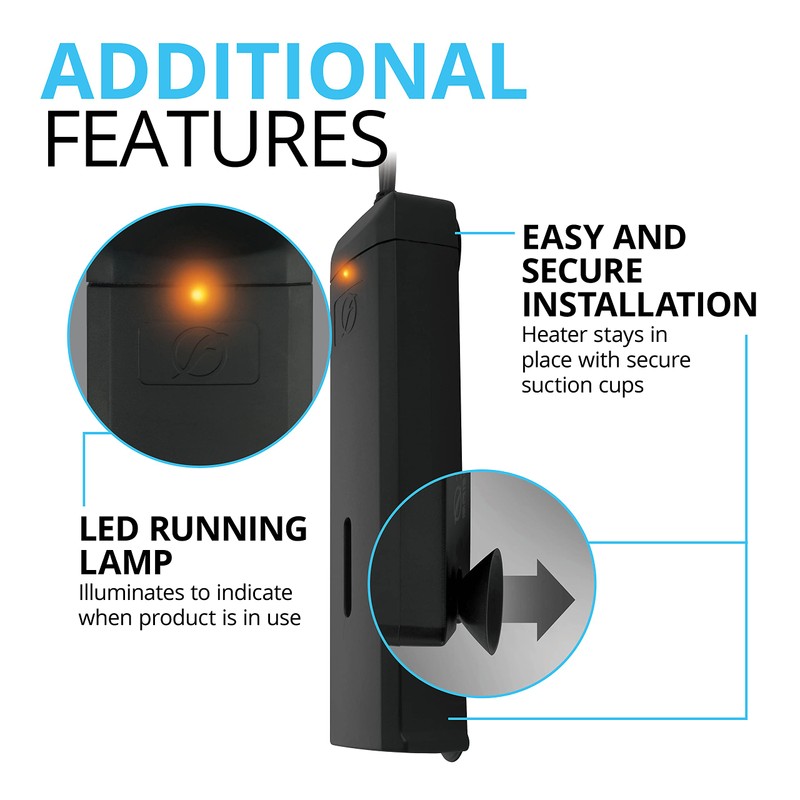Fluval P50 Submersible Aquarium Heater – 50W, Preset 76-78°F for