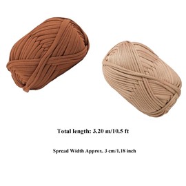 Spldsun 2 Stücke Baumwollgarn Zum Häkeln, T-Shirt Garn Strickgarn, Baumwollgarn Häkelgarn für Stricken Von Häkelgarn Korbflechtzubehör