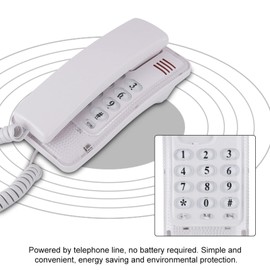 Corded Landline Telephone, Landline Phone with Flash Last Number Repeat Function, Portable Wall Mounted Phone for Bank Calls in Home Hotel Office (White)