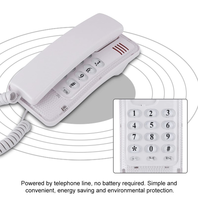 Corded Landline Telephone, Landline Phone with Flash Last Number Repeat