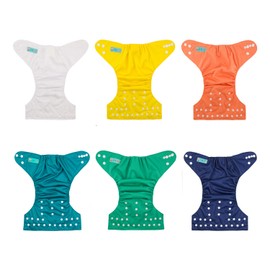 ALVABABY Baby Cloth Diaper 6 Pack with 12 Inserts One Size Cloth Diaper Covers Adjustable Washable Reusable for Baby Girls and Boys