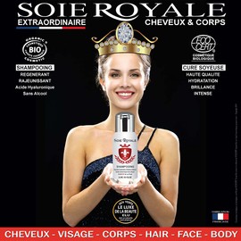Royale Organic Treatment Silk Shampoo 300ml Moisturising Smooth Intense Shiny Silk Proteins Royal Lily Regenerating Hair Face Body Vitamins EF Alcohol Free Organic Certified