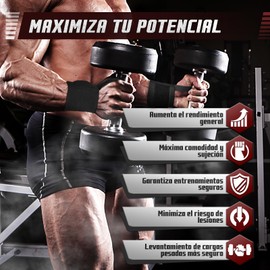 KIDS CHOICE Muñequeras Gym, 1 Par Correas de Muñeca con Sujetador de Pulgar, Muñequera Elástica para Levantamiento de Pesa, Soporte para Proteger Muñeca, Muñequeras Resistencia para Gimnasio(Negro)