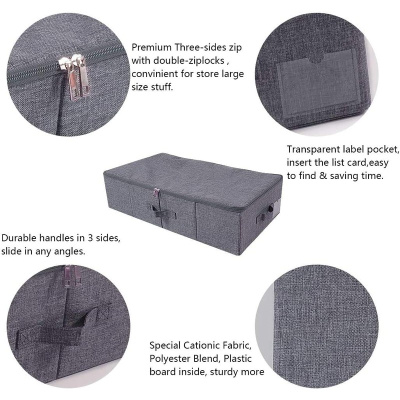 iwill CREATE PRO Pack of 2, Rigid Underbed Storage Boxes
