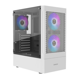 GAMDIAS White RGB Gaming ATX Mid Tower Computer PC Case with Side Tempered Glass and Excellent Airflow Design & 3 Built-in 120mm ARGB Fans