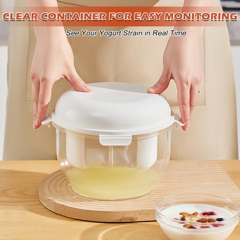 Yogurt Strainer, Greek Yogurt Maker with Fine Mesh Strainer, Greek