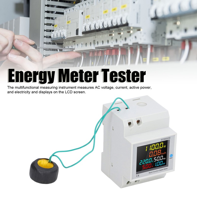 Single Phase Energy Meter Rail Frequency Power Factor Meters Multifunctional