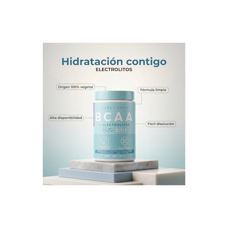 Pure Form BCAA Electrolitos BCAA Suplemento en polvo con Electrolitos