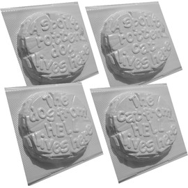 Set of 4 Cat Dog Themed Concrete Moulds