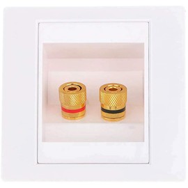 POFET Square Speaker 2 Binding Posts Banana Female Audio Wall Plate 85mm x 85mm