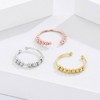 VitalBloom Stainless Steel Ring, Beaded, Ring Spinner, Movable Runner, Adjustable,