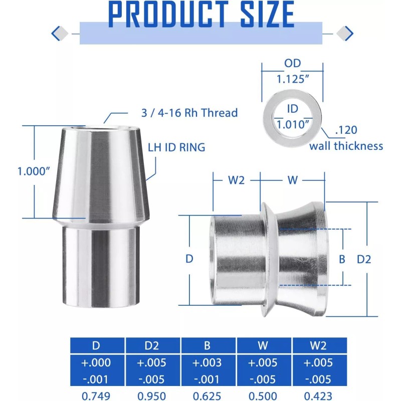 SPARKWHIZ 3/4” Heim Joint Rod End Kit, Left and Right