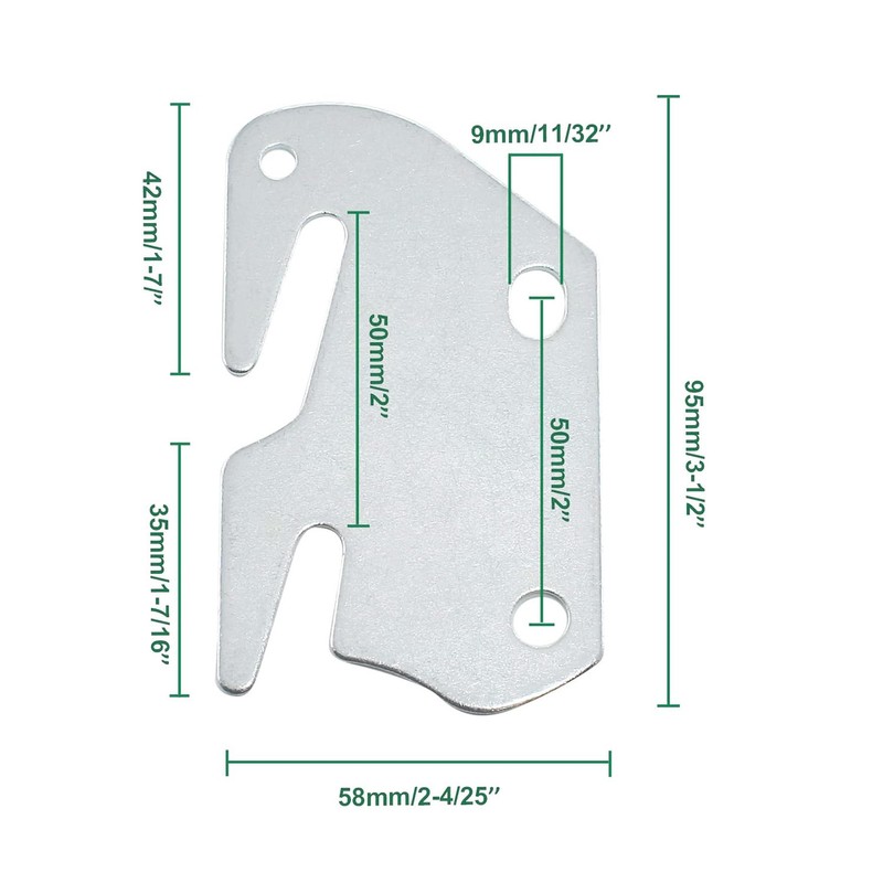 ZYAMY 4pcs Universal Wood Bed Rail Hook Plates, Bed Frame