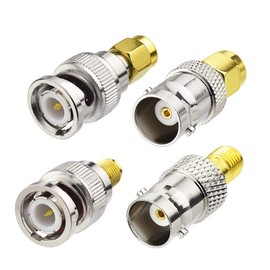 SUPERBAT SMA to BNC Adapter kit SMA Male/Female to BNC Male/Female Coaxial Connector for Antenna Handheld Ham Radio Router USB TYT Icom Scanner Antenna