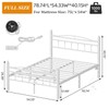 Jenmit Full Size Bed Frame with Headboard, Metal Platform Bed