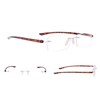 Gr8Sight 7-Pack Rimless Reading Glasses with Small Lenes (Tortoise Arm,+0.50)