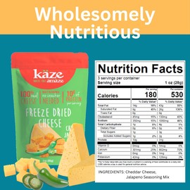 Kaze Freeze-Dried Cheese Puffs & Cheese Balls – High Protein, Gluten-Free, Keto-Friendly Snacks – Convenient, Crunchy, Low Carb, Delicious – Perfect On-the-Go Snack (Pack of 04, Cheddar Jalapeno Flavour)