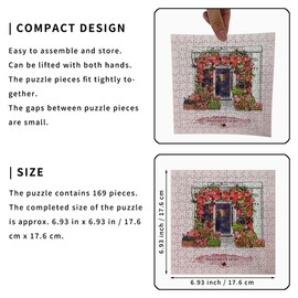 Comitok Summer Flower Shop Jigsaw Puzzle 169 Piece for Adult Desktop Decorations Toy - Size 6.93" x 6.93" (17.6x17.6cm), Christmas Birthday Puzzles Gift Every Piece is Unique