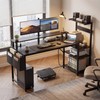 Gaming Desk 54 Inch Computer Table with Storage Shelves &