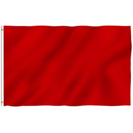 Anley Anley Fly Breeze 3x5 Foot Solid Red Flag - Vivid Color and Fade proof - Canvas Header and Double Stitched - Plain Red Flags Polyester with Brass Grommets 3 X 5 Ft