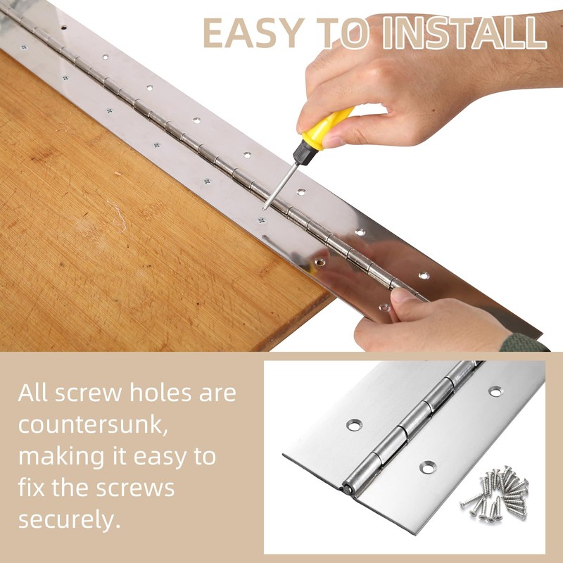 2 Pack Heavy Duty Piano Hinges, 36 Inch x 3