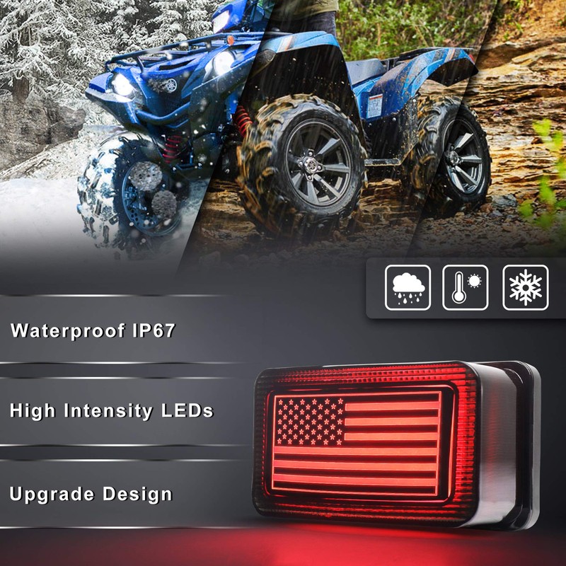 MOVOTOR ATV Tail Light with DRL US Flag Design Brake