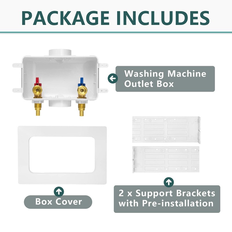 Washing Machine Outlet Box, Niikappu 1/2 Inch Pex Crimp Inlet