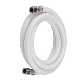 EFIELD Fridge Ice Maker Water Connector Line, 12 Feet Length, Polyester-Reinforced PVC, 1/4" Comp by 1/4" Comp Connection, White