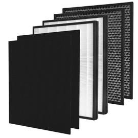 FCFMY 2 Packs IC-4524 Replacement Filters Compatible with InvisiClean Claro IC-4524 Air Cleaner Purifier, 2Pcs True HEPA, 2Pcs Activated Carbon Filters and 2Pcs Nylon Pre-Filters