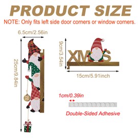 KASESSS Christmas Door Frame Decorations, Wooden Christmas Decorations, Cute Midget Figurine for Door Frames with Round Sticker, Funny Door Topper Decor Frame, DIY Craft for Home Decor for Wall Window