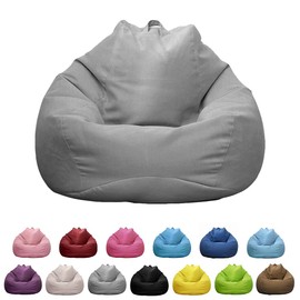 Vivva Stuffed Animal Storage Bean Bag Chair Cover (No Filler) - Stuffable Beanbag Cover-Polyester Beanbag Replacement Cover Without Filling 100X120CM (Dark Grey)