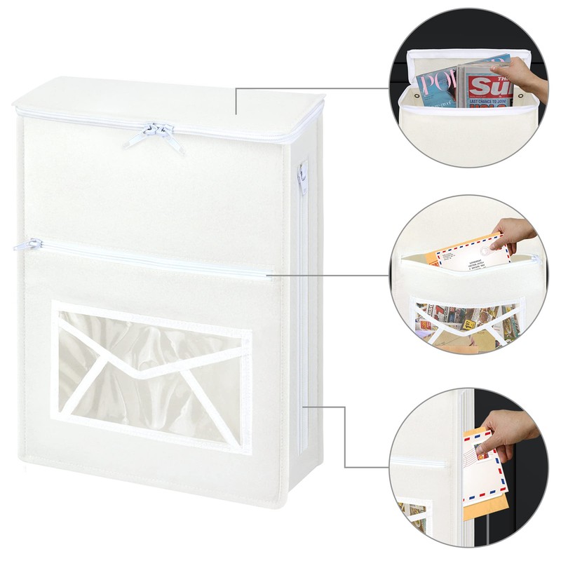Mail Slot Catcher Bag, Indoor White Mail Catcher Felt Cloth