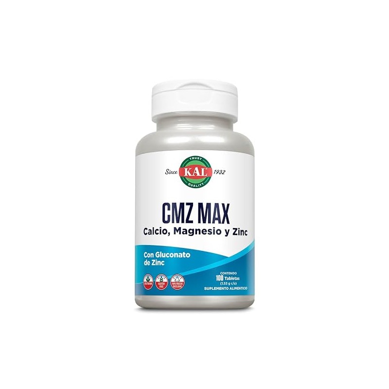 Kal Cmz Max Calcio Zinc Magnesio Diario Minerales Suplemento Mujer