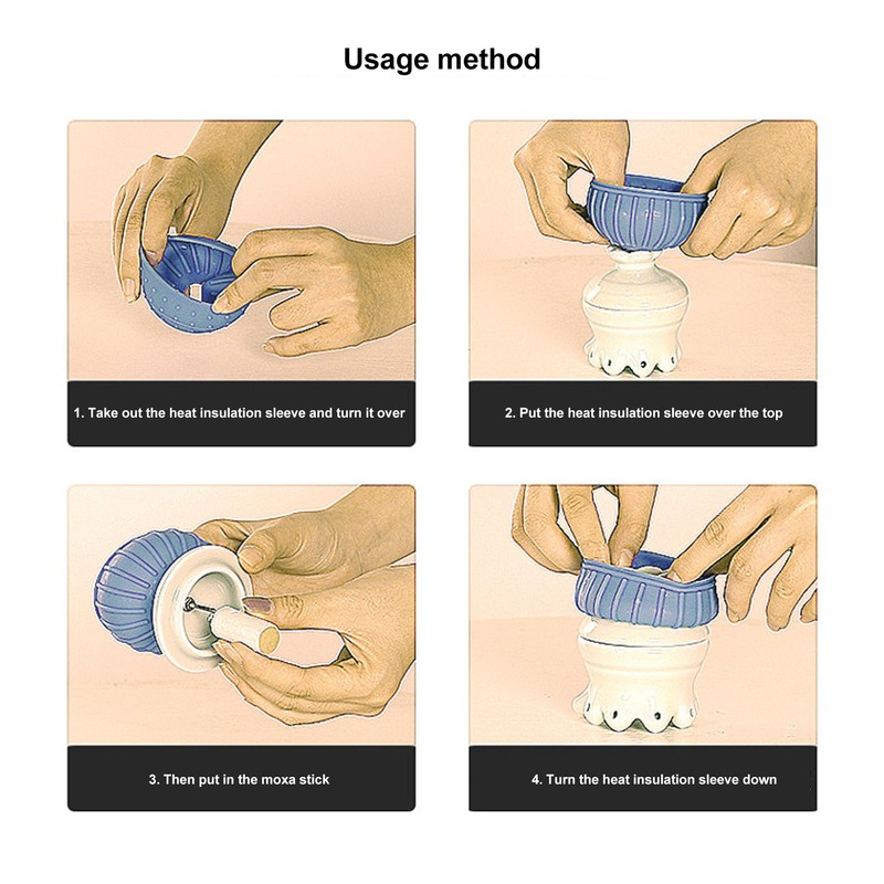 Head Moxibustion Pot Silicone Ceramic Moxibustion Warm Massage Tool for