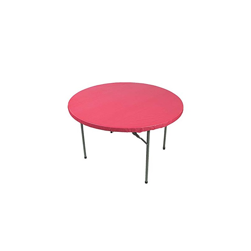 RED FITTED ROUND TABLE COVER - Party Supplies - 1