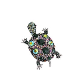 Rhinestone Sea Turtle Brooches for Women Unisex Enamel Sea Life Pins Banquet Party Backpack Gifts Jewelry, normal, Metal, gem na