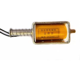 AUPOREY Push Pull Solenoid DC 24V 35mm Long Stroke Small Electromagnetic Solenoids Electric Magnet For Automobiles, DIY (24, Volts)