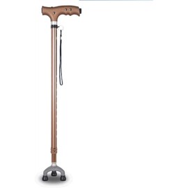 LED Light Crutch Adjustable Walking Wand Comfortable Grip Cane Stable Triangle Bracket crutcher Cane, Gold (Color : Gold)