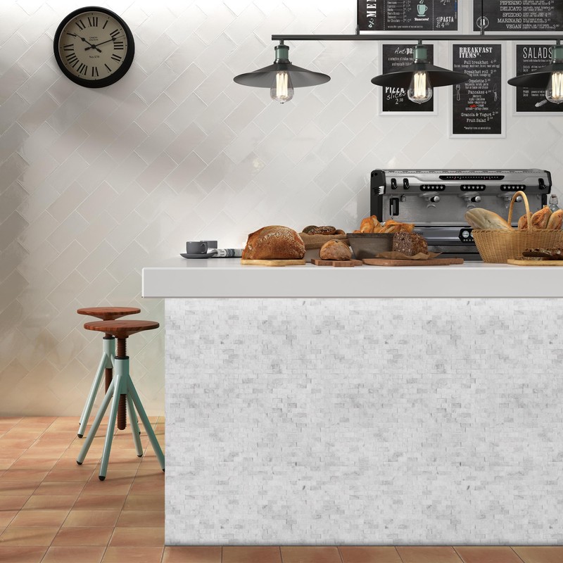SUNWINGS 5-Sheet Peel and Stick Mosaic Natural 3D Stone Self