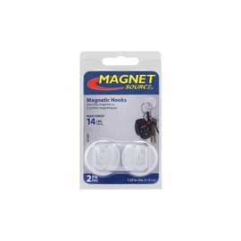 Master Magnetics 07291 White Magnet Hook 2 Count