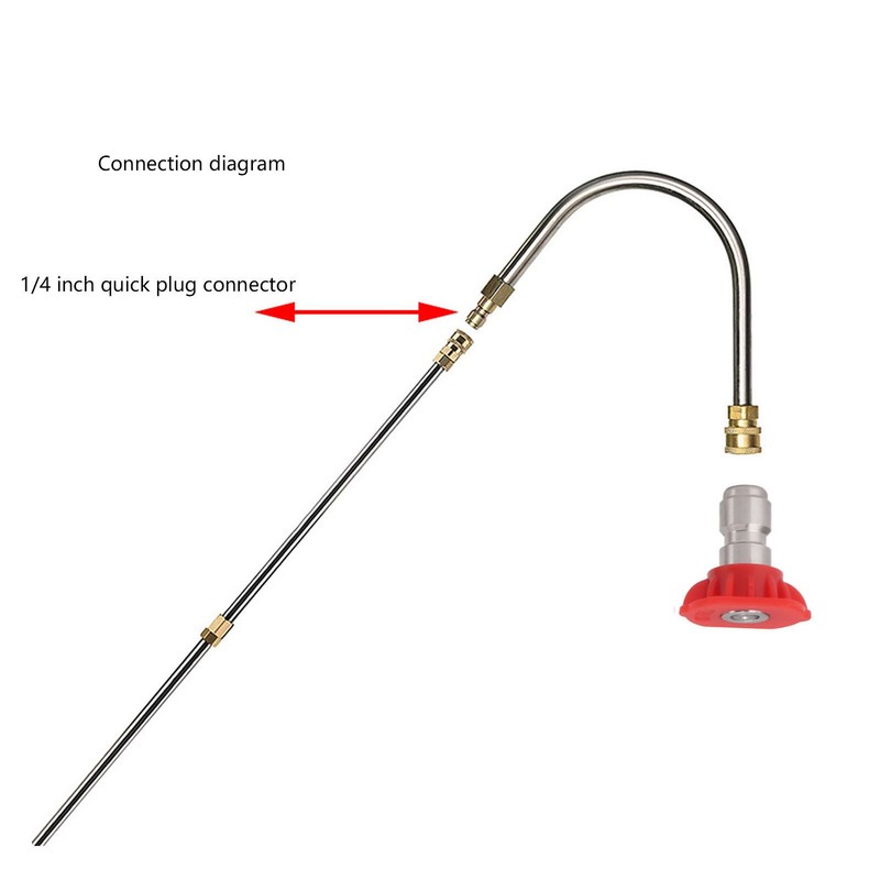 Pressure Washer Extension Wand Stainless Steel Brass 4000psi 1/4 Inch