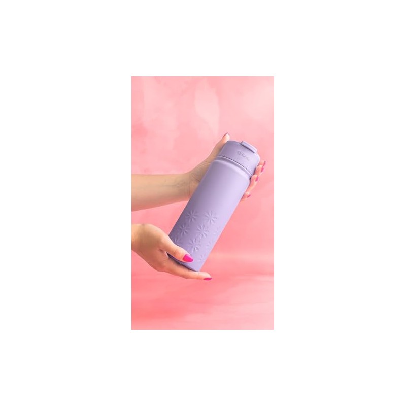 fitvia Thermos Flask "Purple" 500 ml Stainless Steel, Integrated Tea