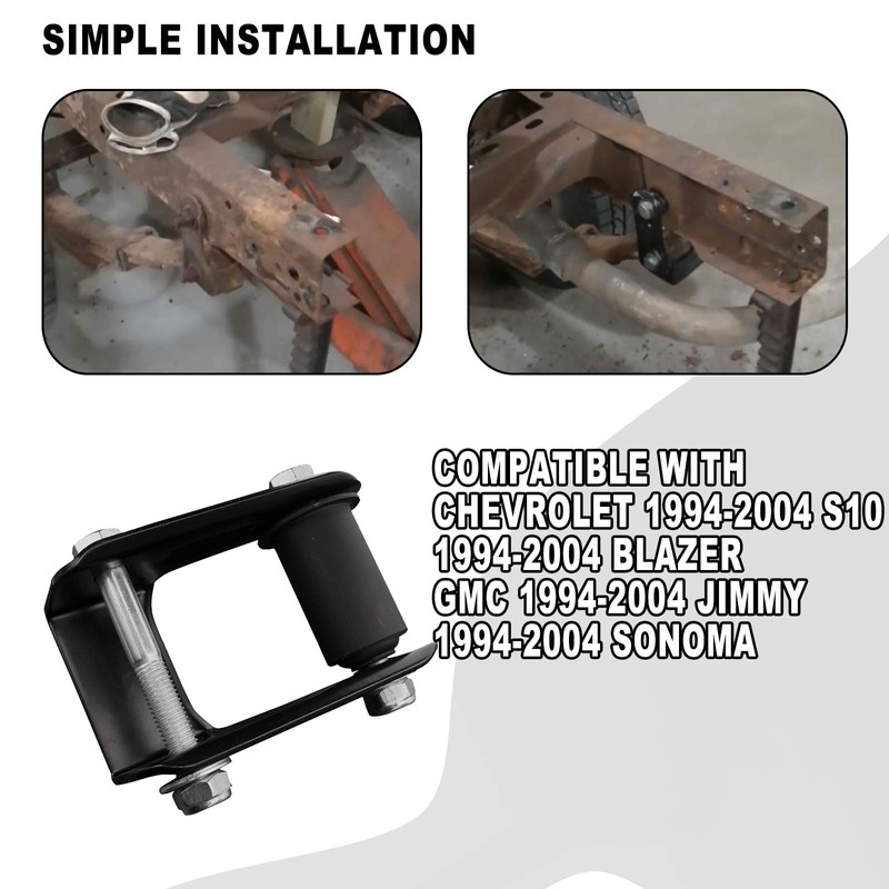 2pcs Rear Leaf Spring Shackle Kit (Left Driver & Right