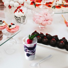 Round Shot Cups - 3 ounce - 800 Count - Spoons Included-Clear Plastic-Straight Wall Shot Glasses - Mini Cup - Dessert Cup - Tasting Sample - Party Shooters - Drink Shot Tumblers-Disposable or Reusable