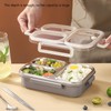 Lunch Box, 1.2L Khaki Stainless Steel Lunch Container 3 Compartments