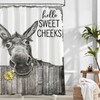 Tijuboni Farmhouse Donkey Shower Curtain, Funny Bathroom Decor, Rustic Country
