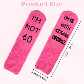 Fanmayhe Birthday Socks Women,Ideas 60th Birthday Gifts for Women,Ladies,Wife, Grandma or Mother,Fun Fuzzy Mom Socks,Funny Gifts Cheers 60 Years